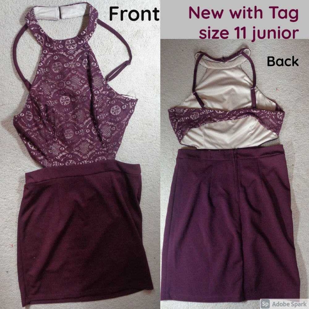 Speechless dress w lace & cut outs party night out dress size 11 - Picture 3 of 13